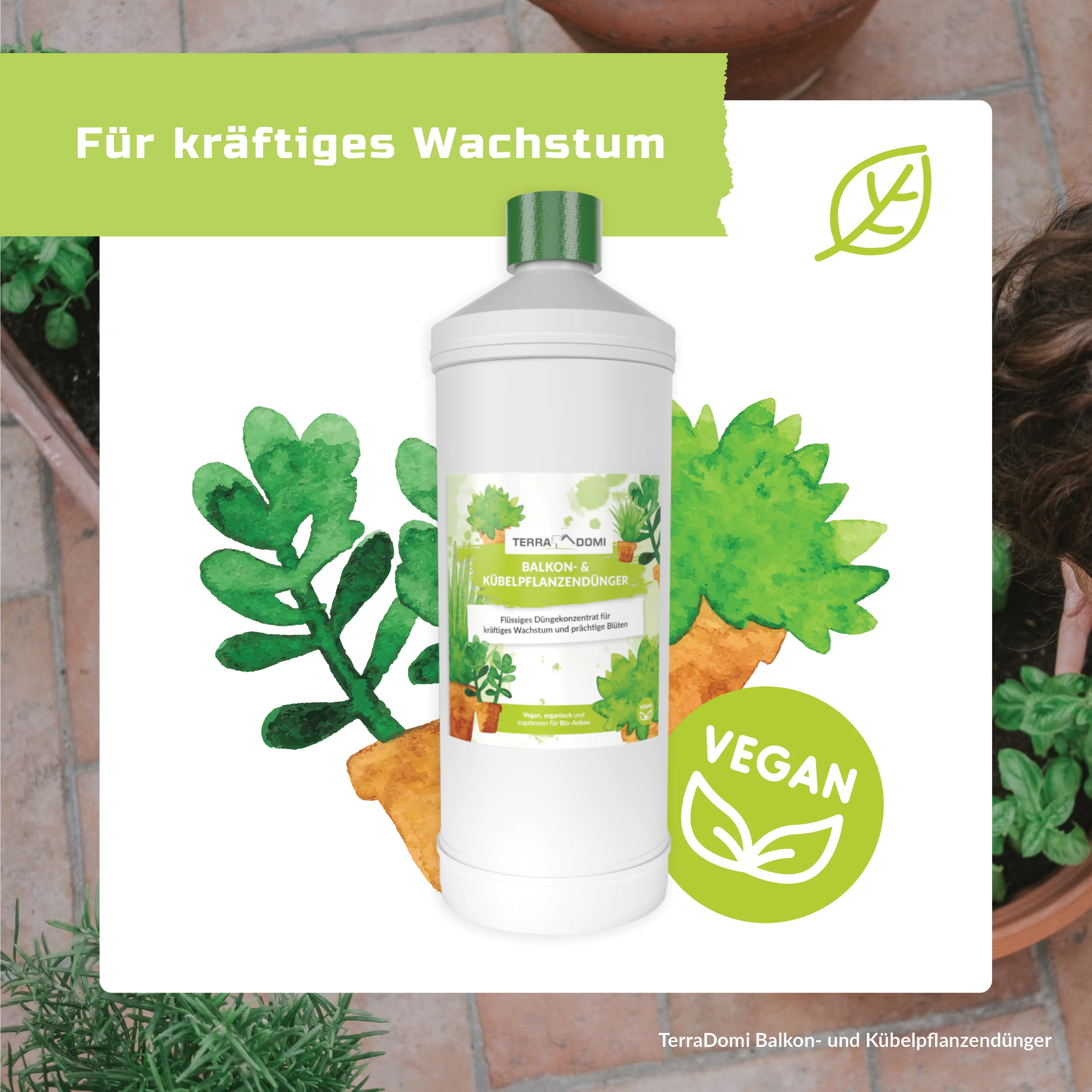 TerraDomi Balkon- und Kübelpflanzendünger 1 Liter Flüssigdünger Konzentrat - Image 4