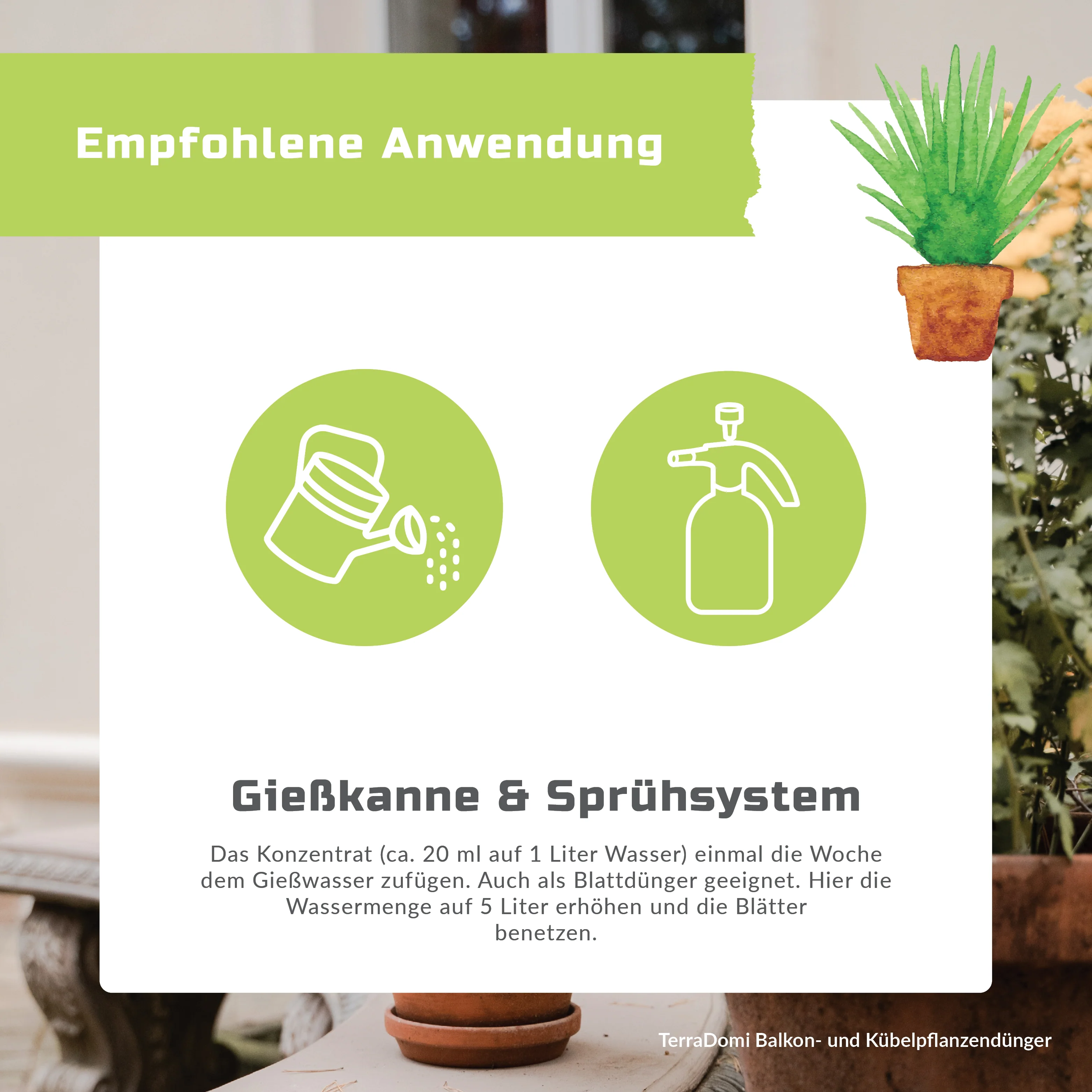 TerraDomi Balkon- und Kübelpflanzendünger 1 Liter Flüssigdünger Konzentrat - Image 5
