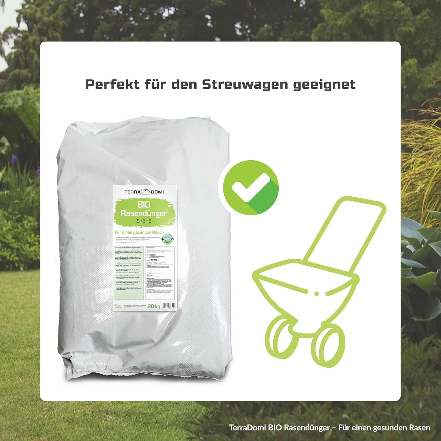 TerraDomi Bio Rasendünger Frühjahr & Sommer 20kg - Image 3