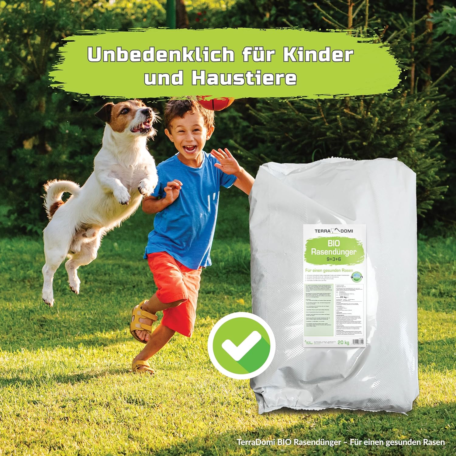 TerraDomi Bio Rasendünger Frühjahr & Sommer 20kg - Image 4