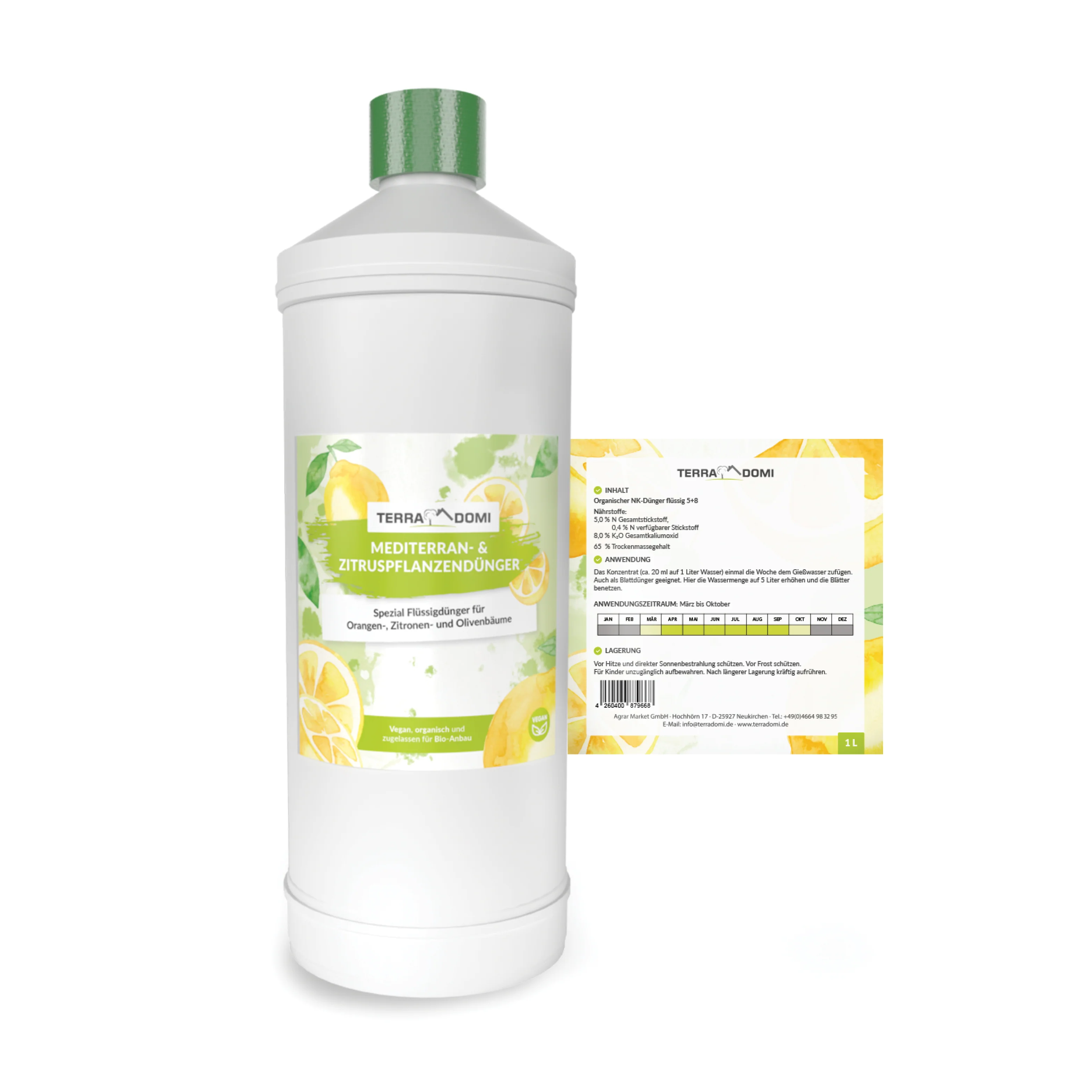 TerraDomi Mediterran- & Zitruspflanzendünger 1 Liter Flüssigdünger Konzentrat - Image 2